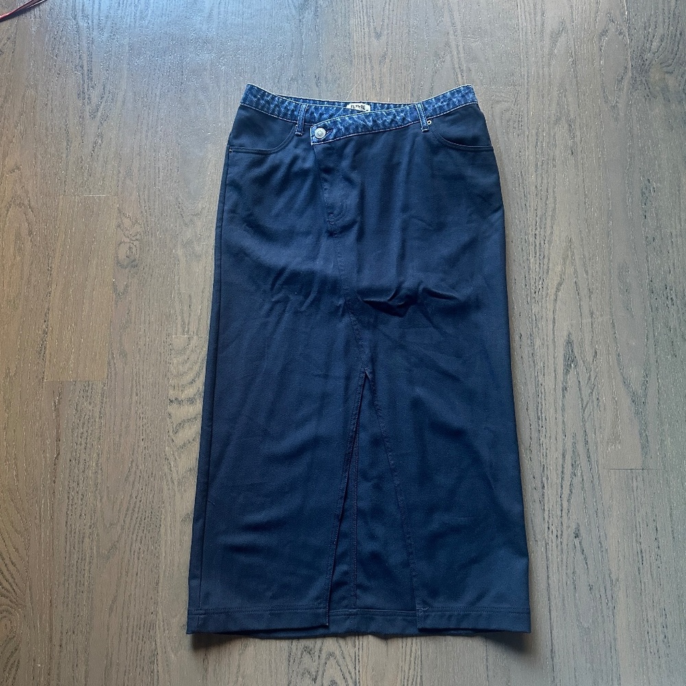 Future Collective Demin Asymmetrical Waist Skirt